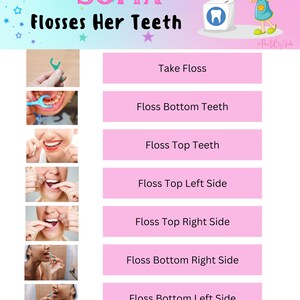 Customizable Brush Teeth & Floss Printable, Brush Teeth Flossing Chart ...