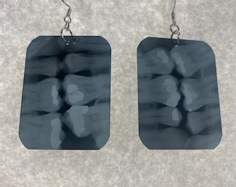 Real vintage dental x-rays dangling hypoallergenic 925 sterling silver earrings teeth tooth