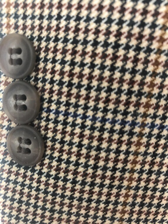 Ladies Houndstooth Hacking Jacket, Size 2R, 100% … - image 4