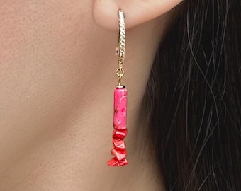 Orecchini pendenti in ametista naturale, gioiello con gemma di diaspro, regalo per lei, eleganza raffinata, gioielli da sposa