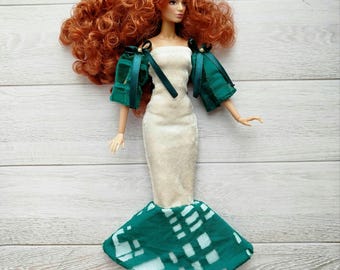 Doll mermaid dress fit for Fashion dolls 1/6 scale, 11,5-12 inches, 29-32 cm, doll clothing outfit