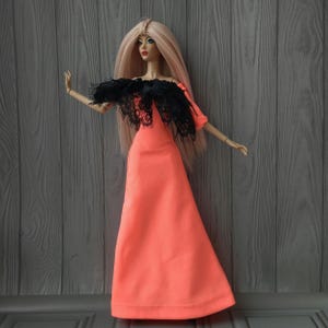 Doll outfit,neon long dress fit for Fashion dolls 1/6 scale, 11,5-12 inches, 29-32 cm, doll clothes