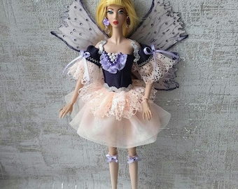 Fantasy fairy butterfly doll outfit,set clothes 6 pcs for Fashion dolls 1/6 scale, 11,5-12 inches, 29-32 cm,collection one of kind doll gown