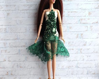 Fairy doll dress only, green dress fit for Fashion dolls 1/6 scale, 11,5-12 inches, 29-32 cm, doll clothes,clothing,outfit