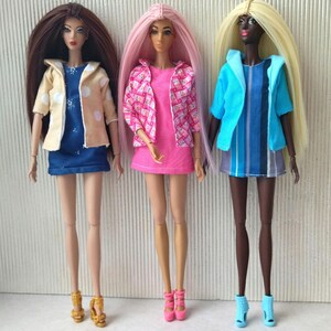 Doll&#39;s outfit, set clothing cotton jacket and dress fit for Fashion dolls 1/6 scale, 11,5-12 inches, 29-32 cm, summer doll clothes