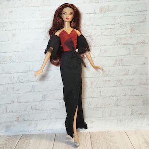 Doll clothes outfit, long cotton dress fit for Fashion dolls 1/6 scale, 12 inches, 32 cm, doll gown