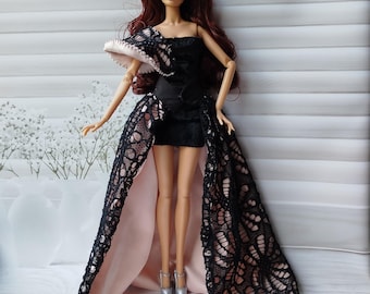 moon river black mini dress MOON RIVER Rhinestone Bow Long Sleeve Fit & Flare Minidress in Black at Nordstrom, Size Medium