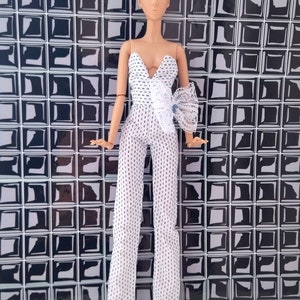 Doll's outfit, cotton jumpsuit fit for Fashion Royalty, NU Face, BJD 12, 1/6 type dolls