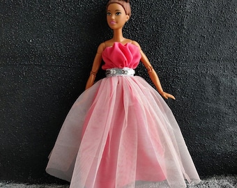 Doll's ball gown,pink dress fit for Fashion dolls 1/6 scale, 11,5-12 inches, 29-32 cm, doll clothes outfit