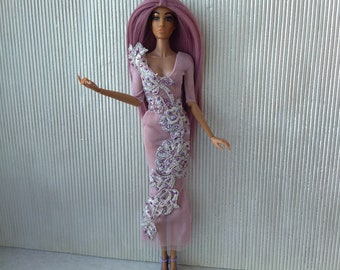 Doll's outfit, pink dress fit for Fashion dolls 1/6 scale, 11.5-12 inches, 29-32 cm, doll clothes