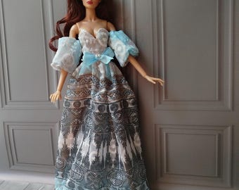 Doll's outfit, chiffon princess dress fit for Fashion dolls 1/6 scale, 11,5-12 inches, 29-32 cm, doll clothes, ball gown