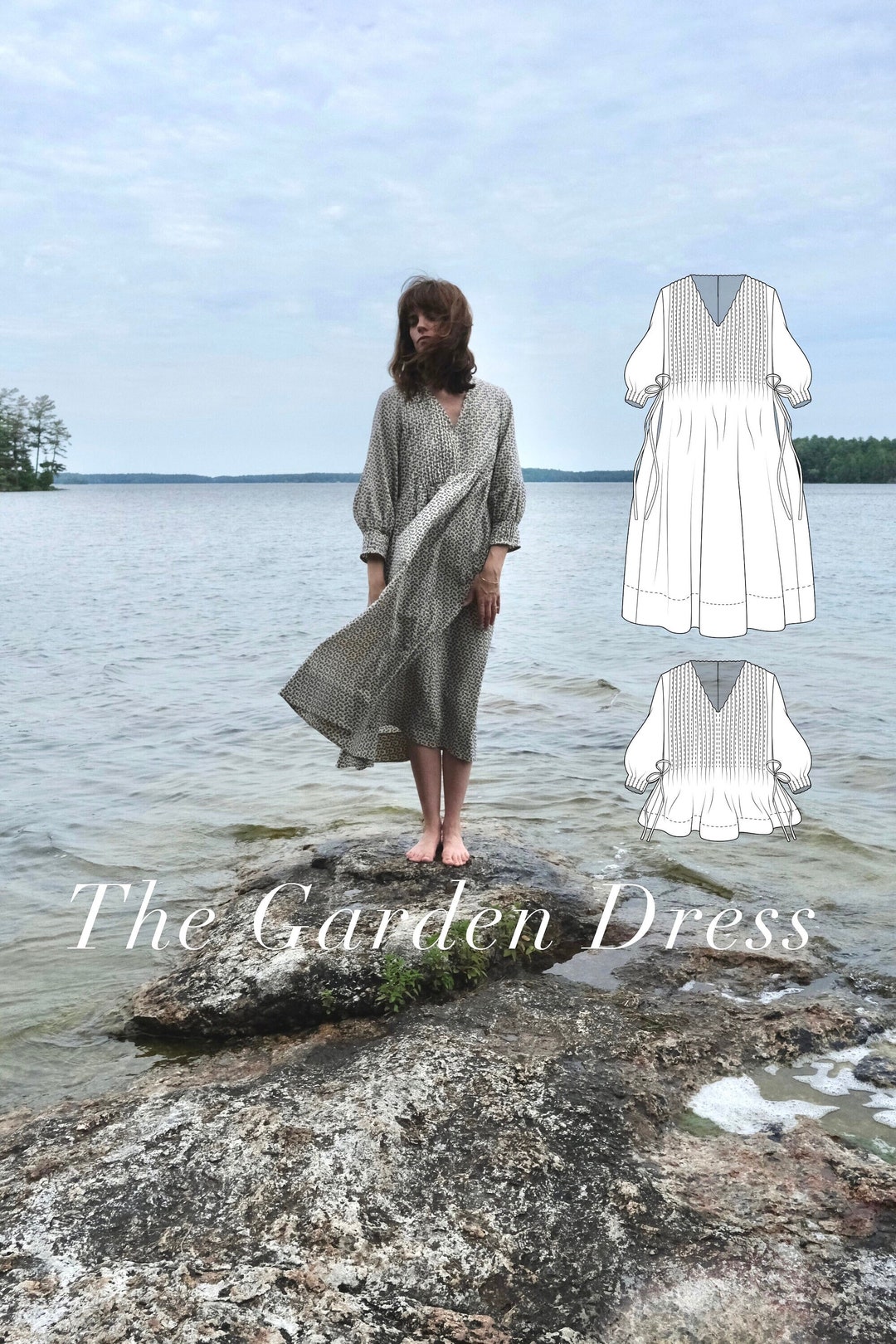 Garden Dress PDF Sewing Pattern Women's Dress Pattern Instant Download ...