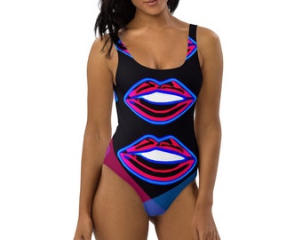 Smooches Design One-Piece Swimsuit