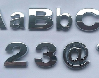 Upper and Lower Case 3D Self-adhesive Car Letter number car badge door sticker Home & Auto.