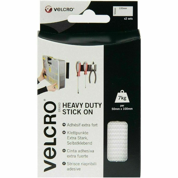 VELCRO® Brand Heavy Duty ULTRA-MATE® Stick On Self Adhesive Tape 50MM Wide White
