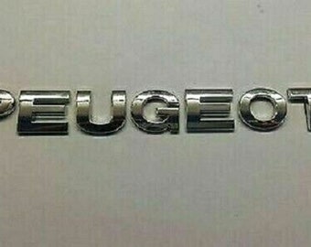 Chrome 3D Car Letters Self-adhesive boot badge emblem sticker Spelling PEUGEOT