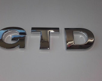 Chrome 3D Car Letters Self-adhesive boot badge emblem sticker Spelling GTD