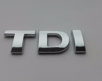 Chrome 3D Car Letters Self-adhesive boot badge emblem sticker Spelling TDI