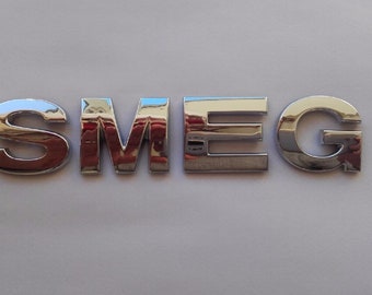 New 3D Replacement Chrome Letters For Toaster, Fridge, Cooker Etc.. Spelling SMEG