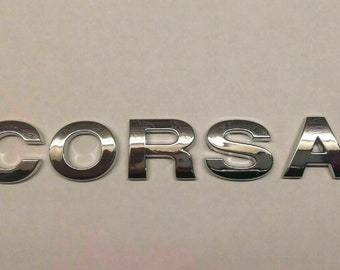 Chrome 3D Car Letters Self-adhesive boot badge emblem sticker Spelling CORSA
