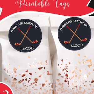 Ice Hockey Birthday Favor Tags, Hockey Party Decor, Hockey Birthday Favors, Hockey Banquet, Winter Sports Birthday, Hockey Decorations, HOC1