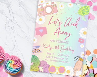 Tie Dye Birthday Invitation: VSCO Girl Tween Party (Digital Download)
