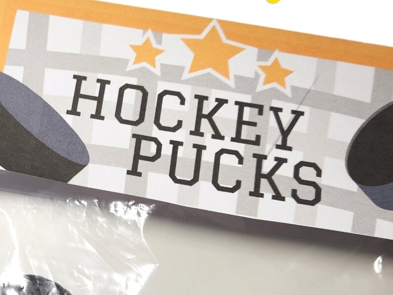 Yellow Ice Hockey Party Favors Toppers Hockey Birthday Bag Etsy