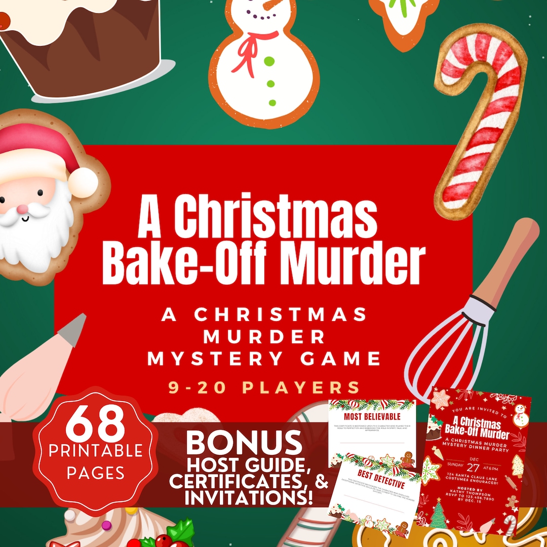 Christmas Murder Mystery Game for up to 20, Christmas Games for Groups, Christmas Work Games