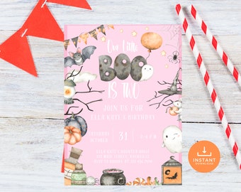 Kids Halloween Second Birthday Invitation, Boo is 2 Halloween Party Invite, Two Spooky Birthday Invitation, Second Birthday Invitation HAL12