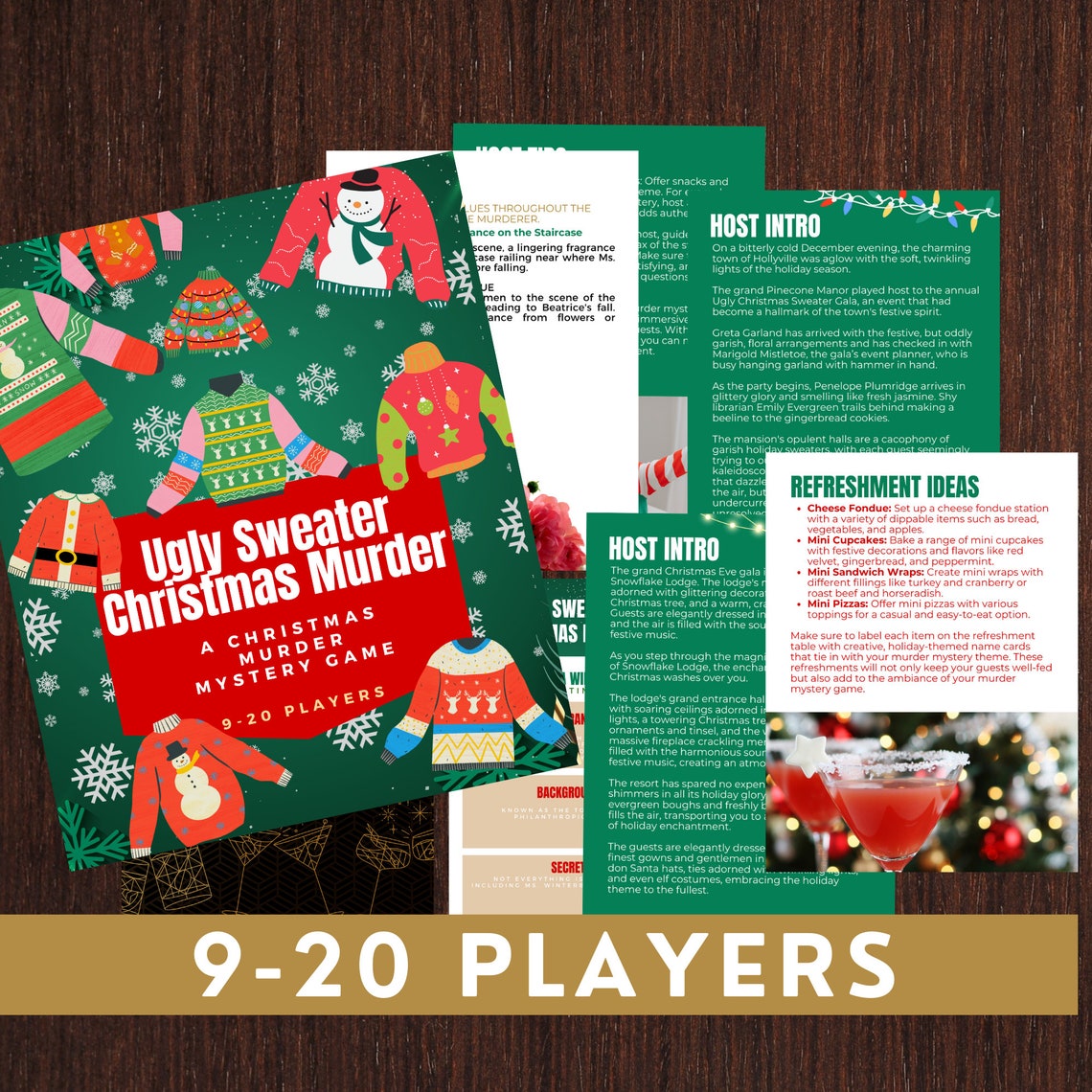 Christmas Murder Mystery Game for up to 20, Ugly Christmas Sweater ...