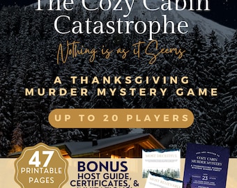 Thanksgiving Murder Mystery Game for 8- to 20,  Family Party Game, Detective True Crime Game, Holiday Murder Mystery Party Kit for Families