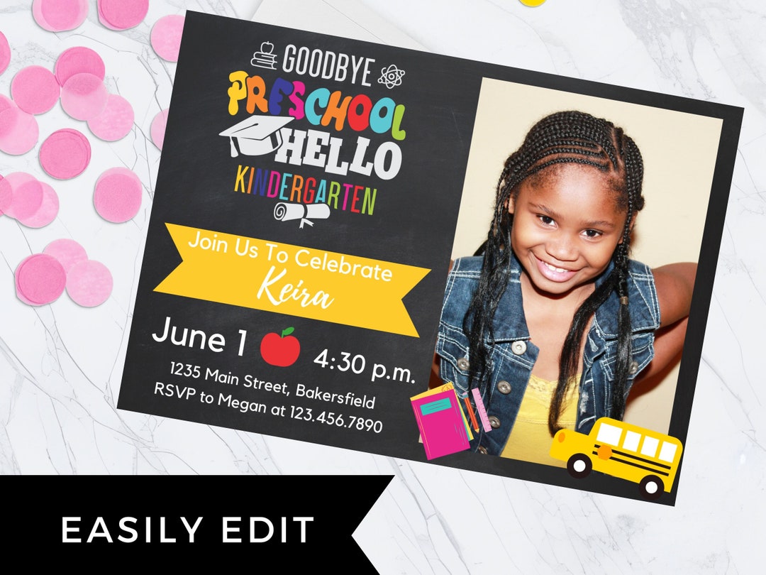 Printable Preschool Graduation Party Pre-k Invitation PRE K - Etsy