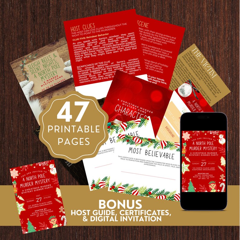 Christmas Murder Mystery Game for up to 20, Santa Murder Mystery Dinner ...