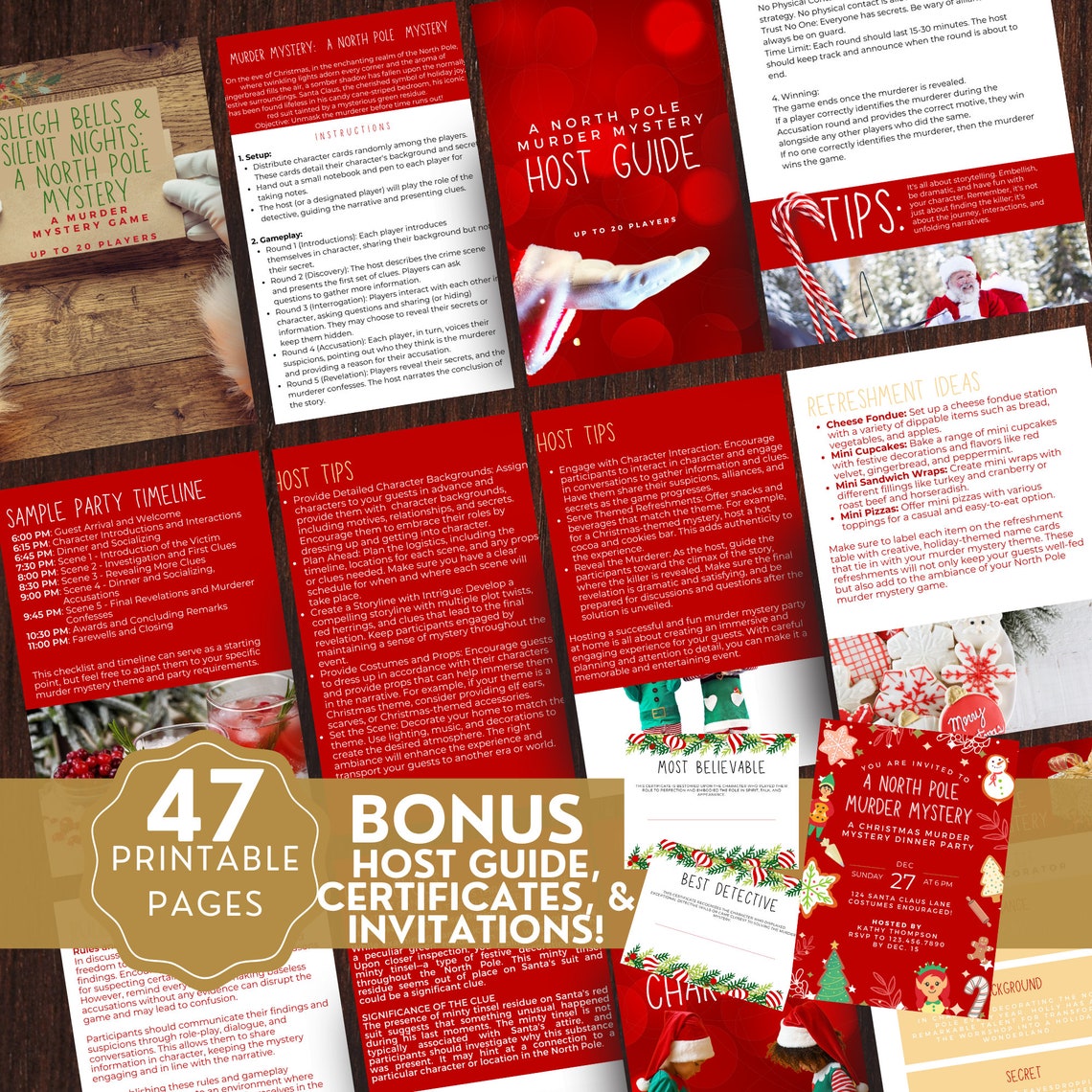 Christmas Murder Mystery Game for up to 20, Santa Murder Mystery Dinner ...