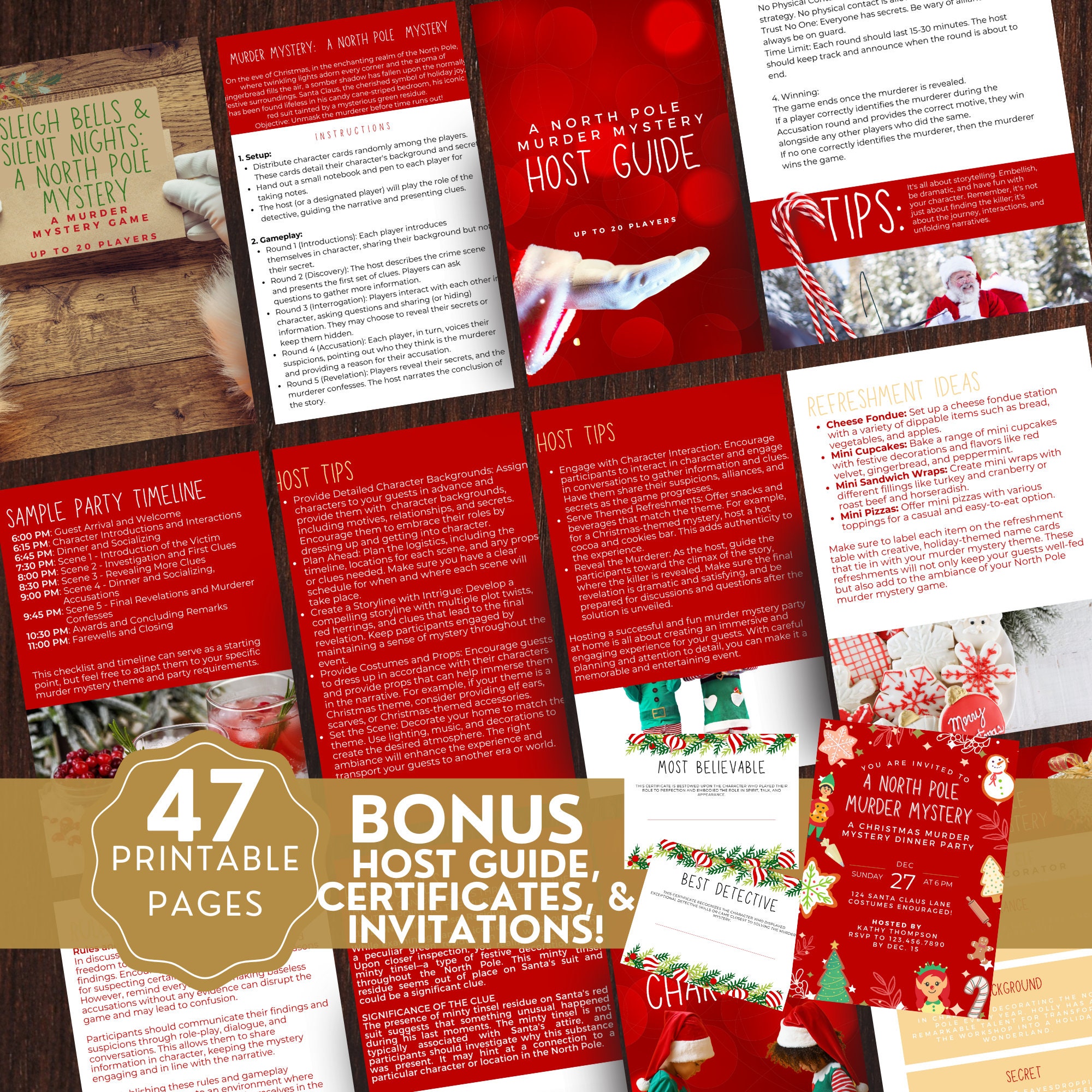 Christmas Murder Mystery Game for up to 20, Santa Murder Mystery Dinner ...