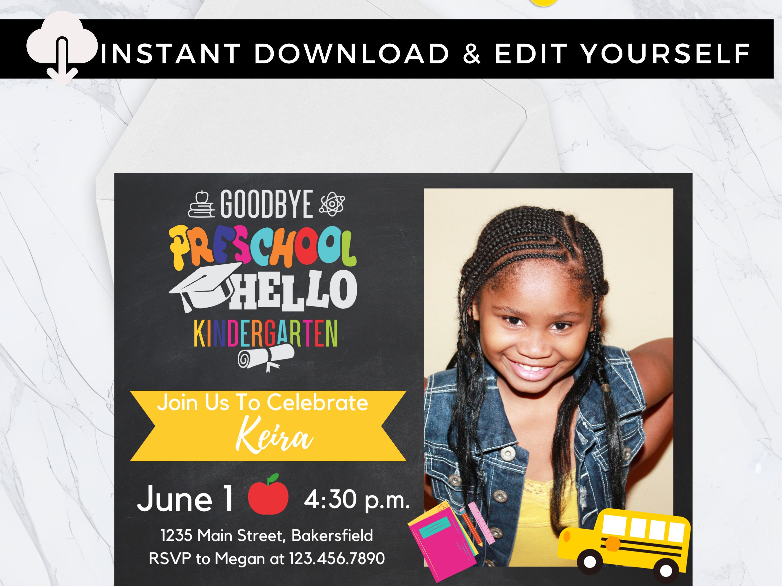 Printable Preschool Graduation Party Pre-k Invitation, PRE K Digital ...