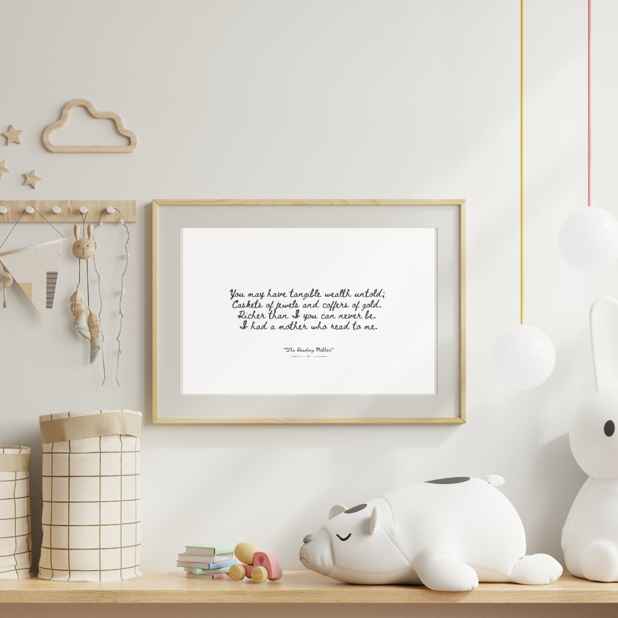 The Reading Mother | Strickland Gillilan Quotes | Instant Download