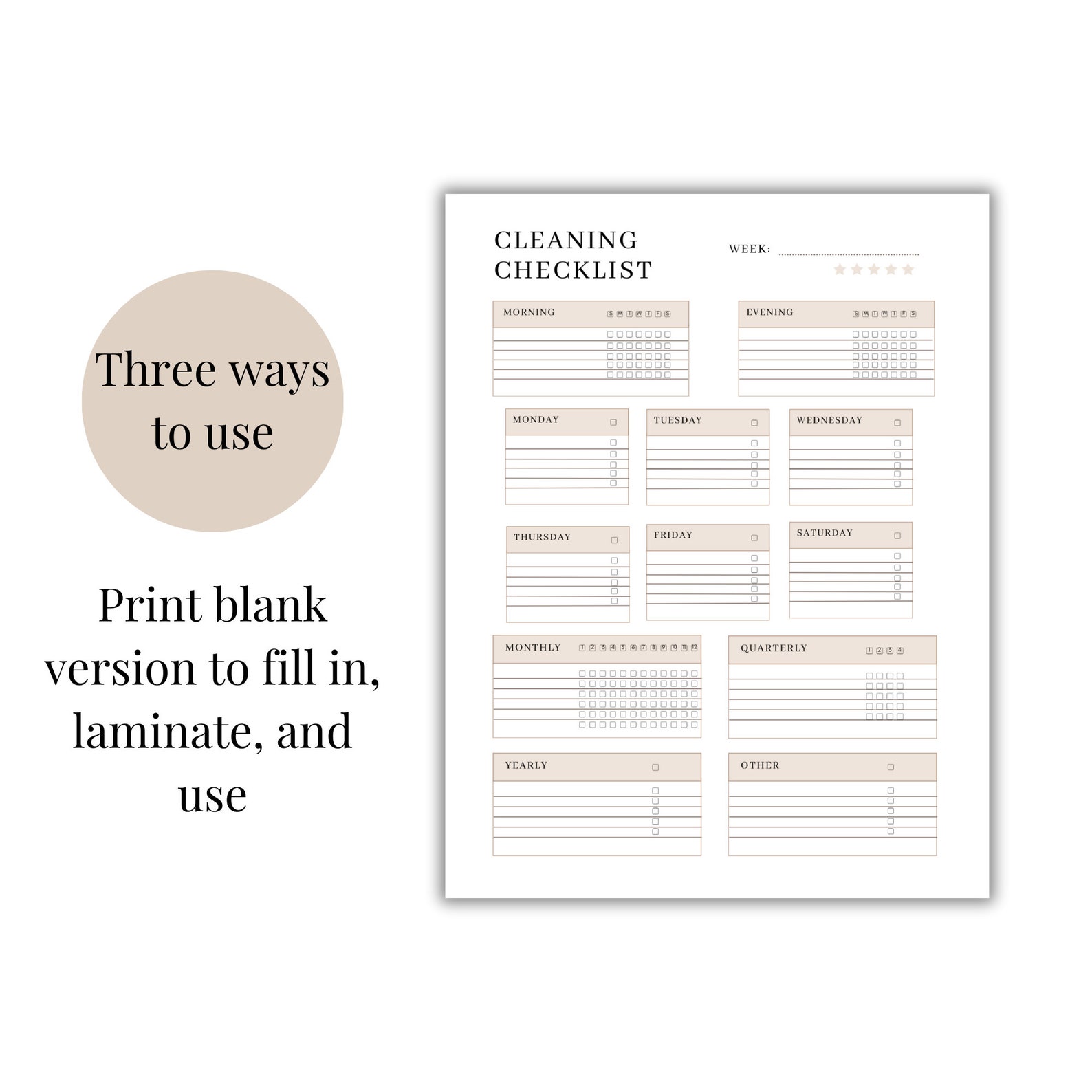 Cleaning Checklist | Editable Canva Cleaning Template | Daily | Weekly ...