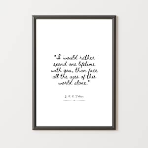 Ein Leben lang mit Ihnen | J.R.R. Tolkien Zitate | Sofortiger Download Wall Art | Wohnkultur | Liebe Zitate | Schlafzimmer Kunst | Leben und Lieben