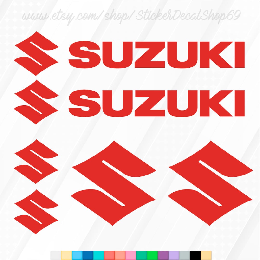 Sticker Suzuki Long - 17 Couleurs Au Choix - 4 Tailles (2, 3, 4, 6 Cm