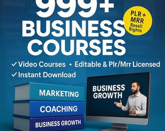 999+ Business Video Courses Bundle Online Training Library PLR MRR Resell Rights