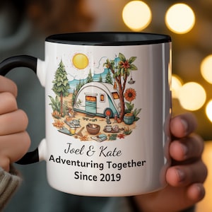Personalized Camping Mug: Custom Couple&#39;s Camper Van Adventure Gift