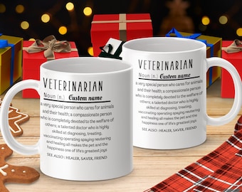 Taza de veterinario personalizada: regalo con nombre personalizado