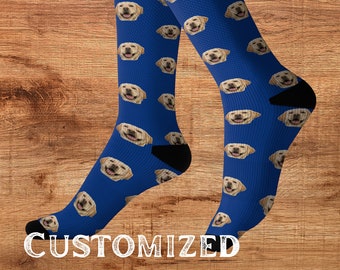 Personalized Pet Photo Socks ,Custom Dog Socks, Pet Face Sock, Gift for Cat Owner, Funny Dog Socks, Cat Mom Gift, Custom Face Socks, Dog Dad