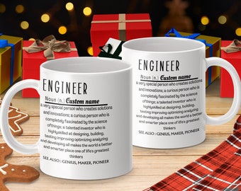 Personalized Engineer Definition Coffee Mug: Custom Name Gift