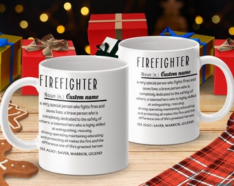 Personalized Firefighter Definition Mug - Custom Fireman Gift