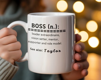 Personalized Boss Definition Mug: Leadership Quote, Mentor Gift