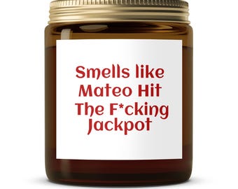 Mateo Hit The Jackpot Candle: Funny Scented Candle, Novelty Gift