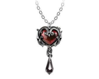 Skull Heart Necklace - Gothic Necklace - Goth Necklace - Heart Necklace - Skull Necklace - Heart Pendant - Gothic Heart