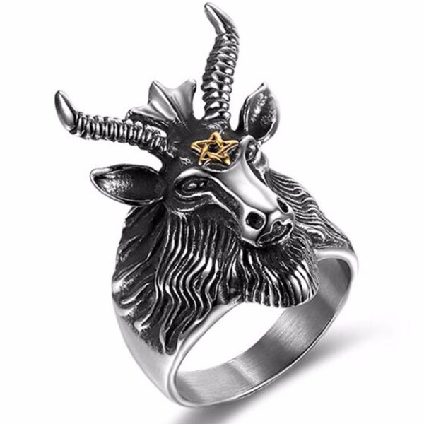 Baphomet - Baphomet Ring - Stainless Steel Ring - Satanic Goat - Satanic Goat Ring - Goth Ring - Gothic Ring